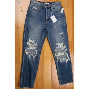 Cello High‑Rise Straight Frayed‑Hem Jeans | Size 11 | Studio Wardrobe